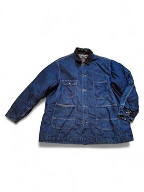 Vintage Sears Jacket Mens Large Denim Work Leisure Blanket Lined Barn Chore Coat